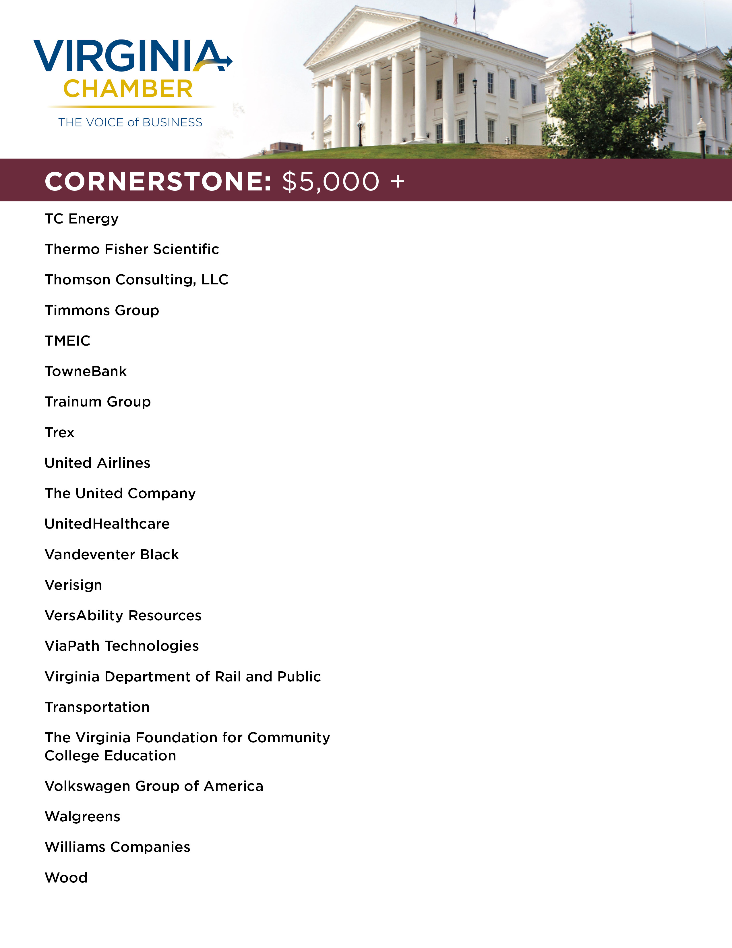 Major Investors – Virginia Chamber of Commerce